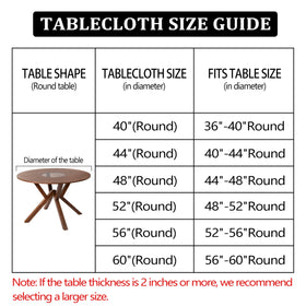 Kamoor woodgrain round tablecloth with waterproof fabric ideal for outdoor use.