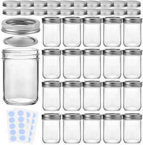 KAMOTA 8 oz mason jar with silver lid for airtight pantry storage.