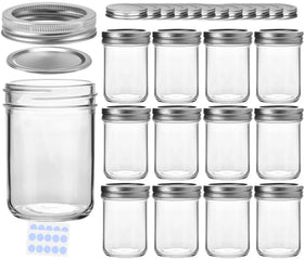 KAMOTA 8 oz mason jar with silver lid, ideal for jams and preserves.