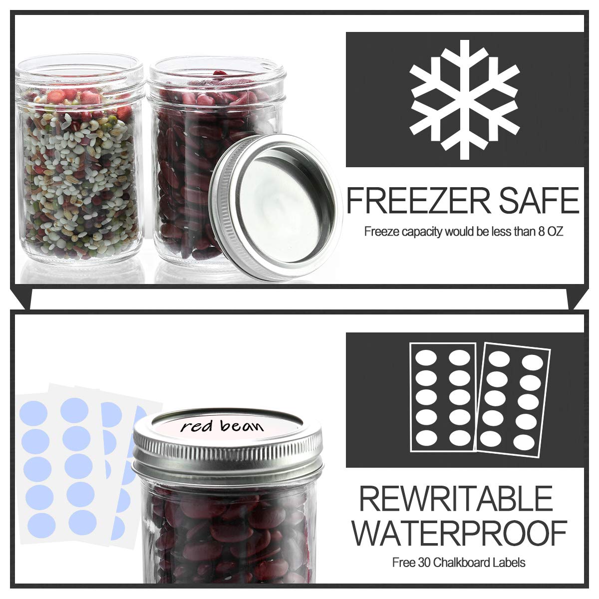 KAMOTA pack highlighting extra lids and whiteboard labels for organization.