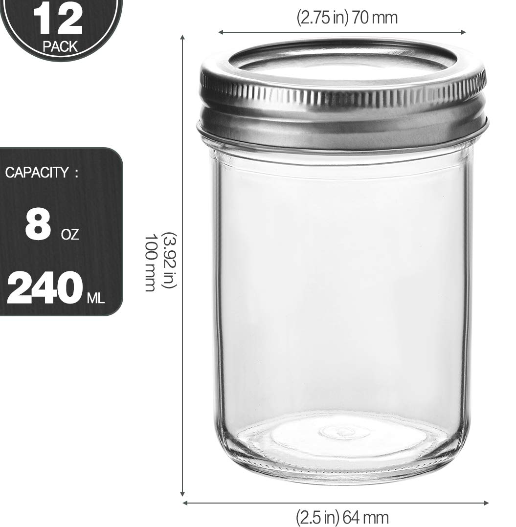 KAMOTA wide-mouth jar with bands, perfect for honey or spices.
