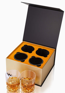 KANARS 10oz rocks glass closeup highlights diamond-like clarity for bourbon and Scotch sipping.