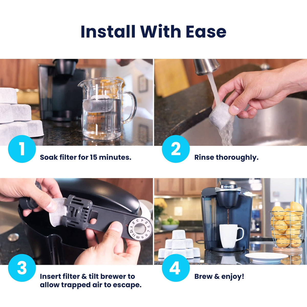 K & J Keurig filter compatibility chart highlights SMART and Classic brewer families