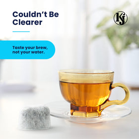 K & J Keurig filter easy-install graphic suggests quick at-home replacement