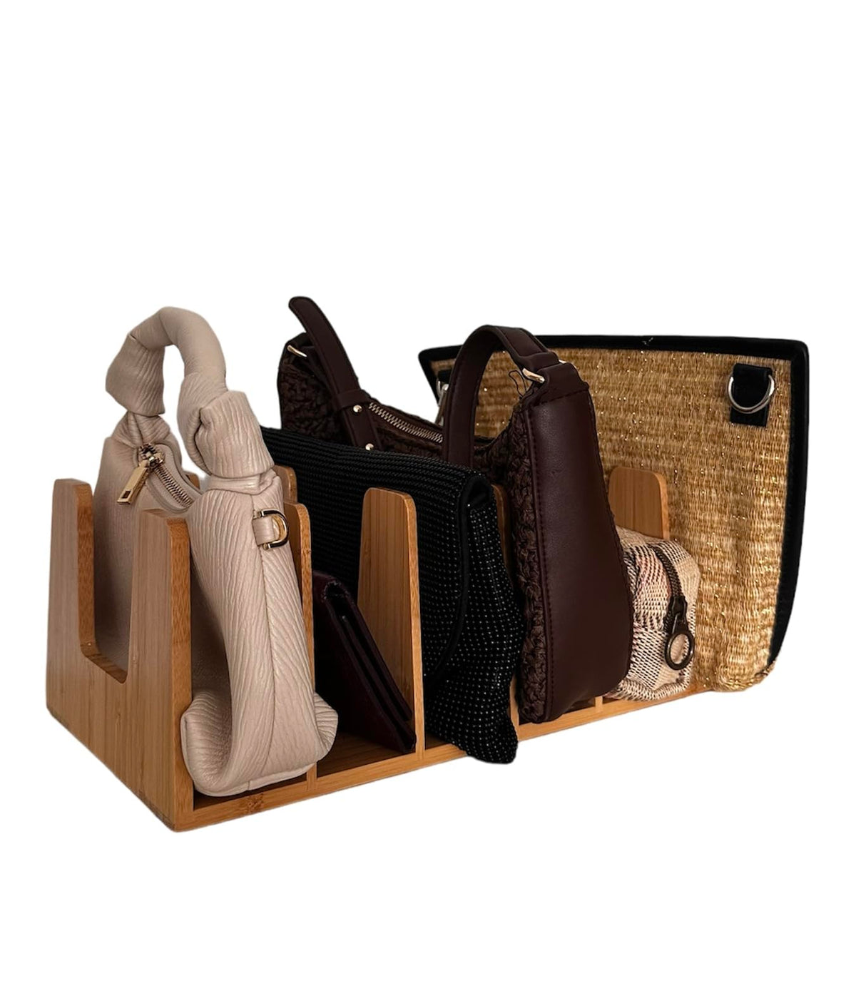 KANDOHAUS slim cabinet organizer fits small spaces with natural bamboo warmth.