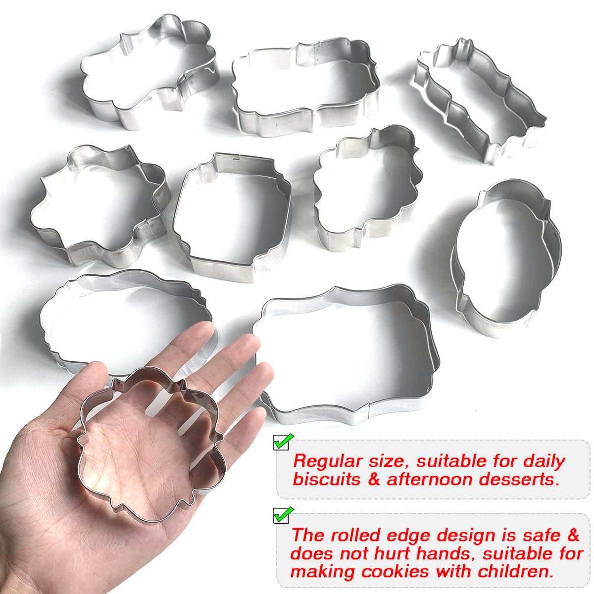 Kanehosi frame cookie cutters as pancake molds for metal dishes