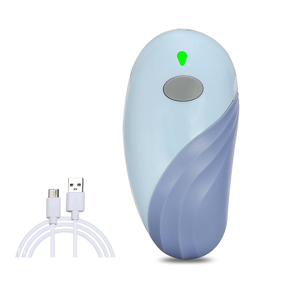 Kangheshun rechargeable can opener front view in blue enables effortless one-touch opening