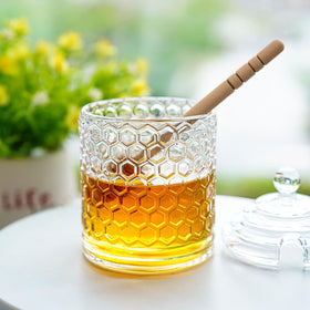kanpura classic glass honey holder for gifting