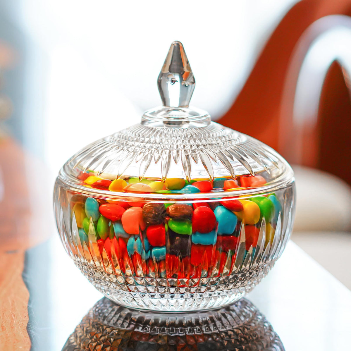 kanpura crystal candy jar highlights treats while staying dust-free