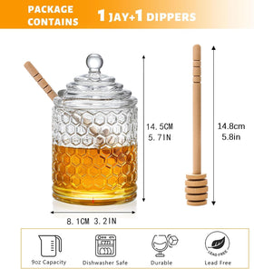 kanpura honey pot with side dipper slot keeps drip-free pouring