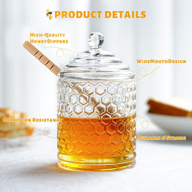 kanpura transparent glass honey jar enhances kitchen decor