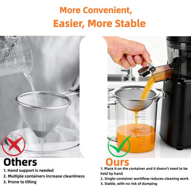 KANSHENDH-US dishwasher-safe juicer filter for easy cleaning.