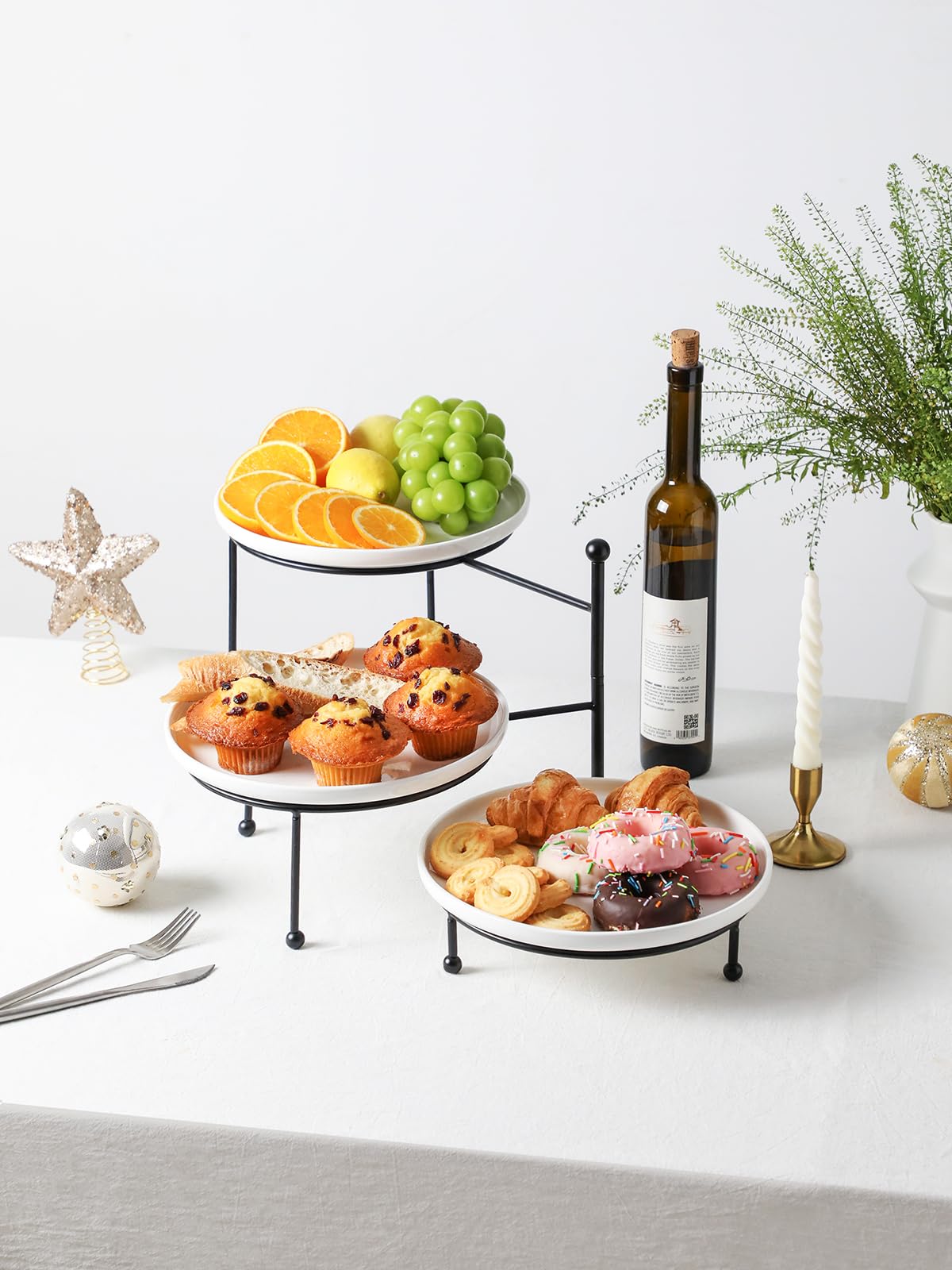 Kanwone versatile entertainment display for desserts, fruit, or condiments.