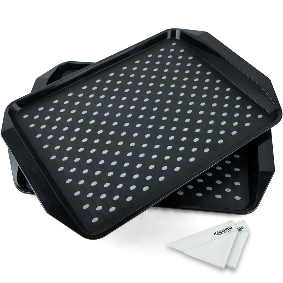 KAQAHIDO large non-slip tray with grippy dots for stable dining.