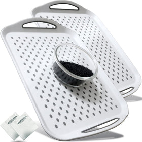 KAQAHIDO large non-slip tray with handles keeps meals steady on tabletops.