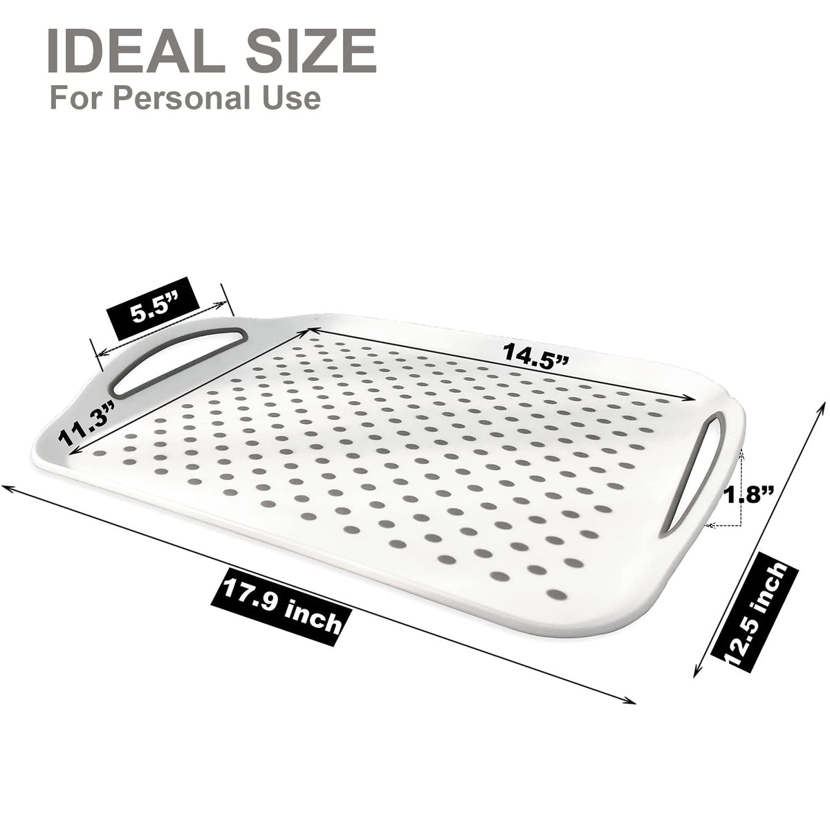 KAQAHIDO silicone gripping nubs tray surface prevents sliding during serving.