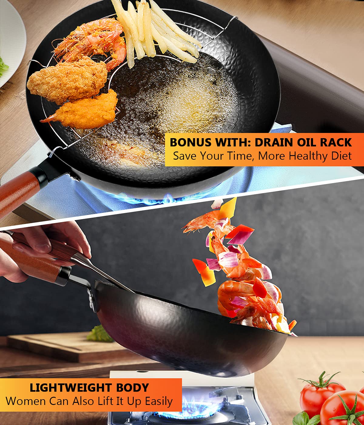 KAQINU gift-ready wok set shown for home cooks and gifting.