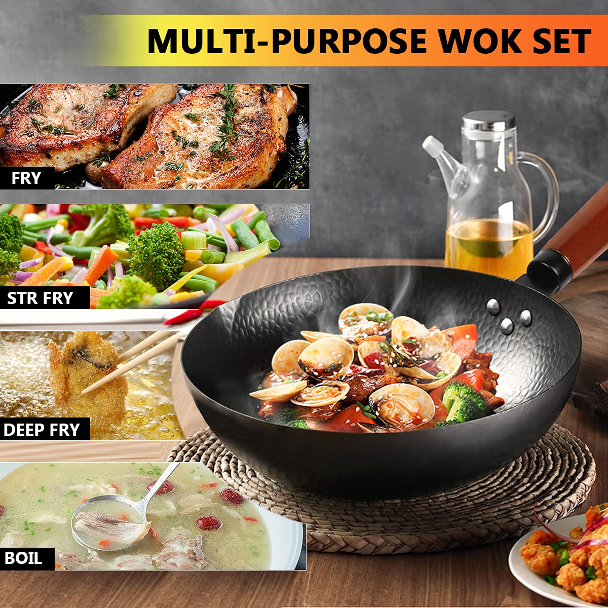 KAQINU honeycomb surface reduces scratches while cooking with resilience.