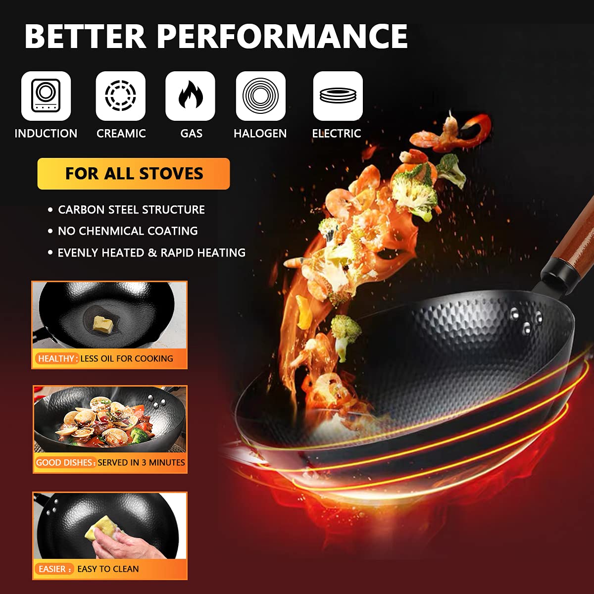 KAQINU non-chemical coating supports healthier cooking with natural seasoning.