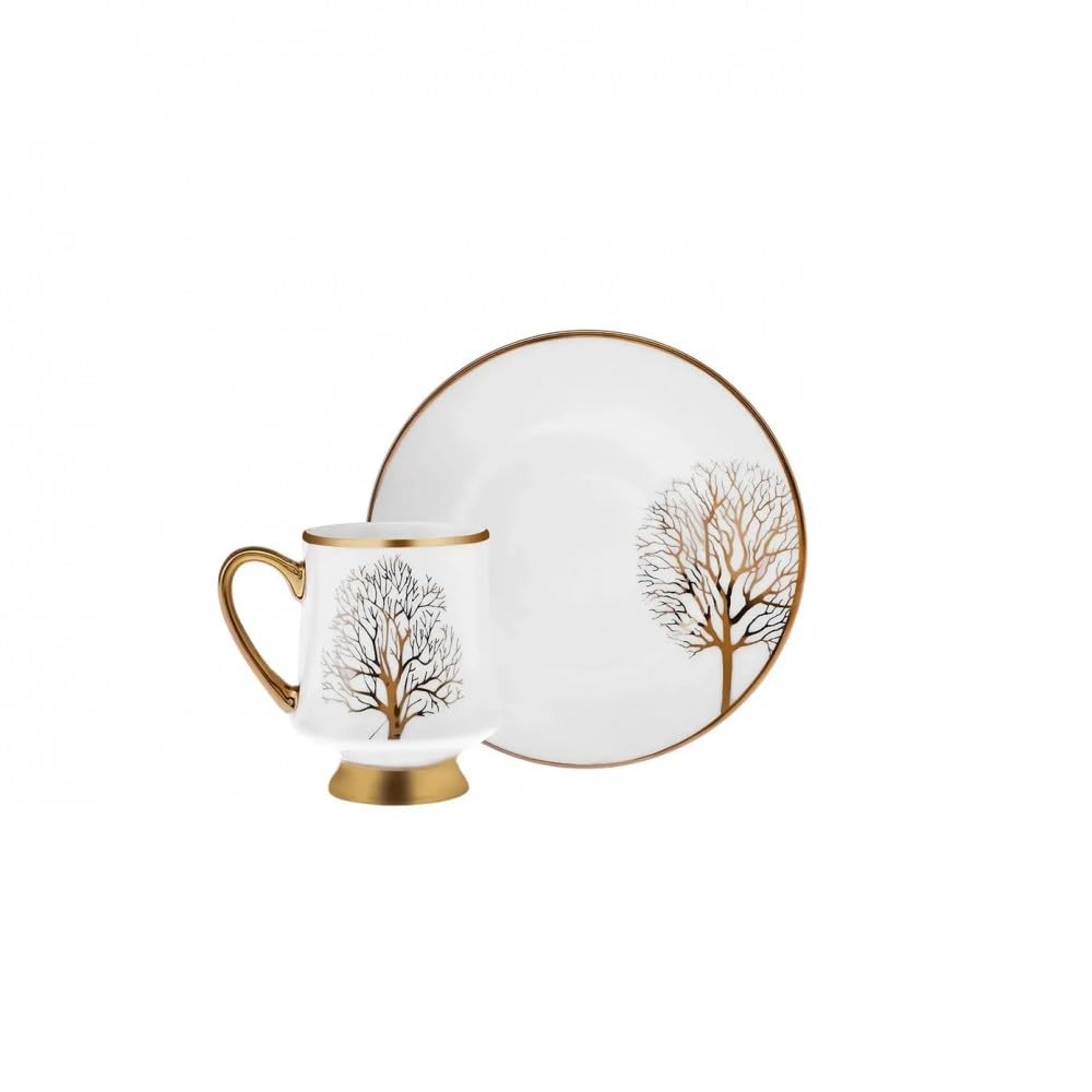 Karaca Afra demitasse cups with saucers for elegant entertaining.