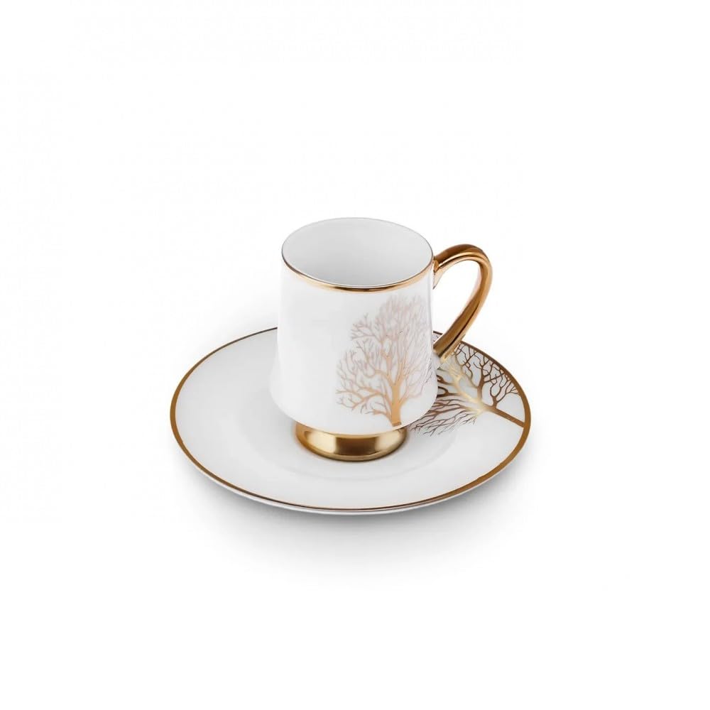 Karaca Afra ergonomic porcelain cups ideal for Turkish coffee.