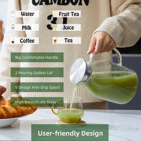 Karafu glass pitcher is dishwasher-safe option for easy cleaning.