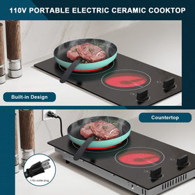 Karinear 110V cooktop ceramic surface for easy cleaning and durable performance