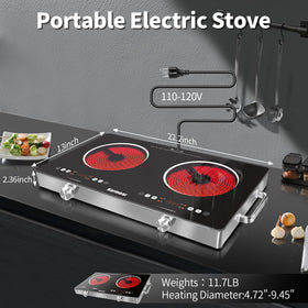 Karinear ceramic glass top is easy to clean and scratch-resistant