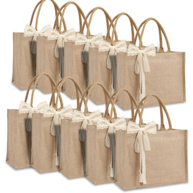 Karinoos burlap tote with waterproof large capacity for daily shopping and travel