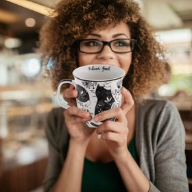 Karma Gifts boho cat mug ceramic glaze, durable finish