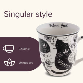Karma Gifts boho cat mug with steam, ideal for tea time