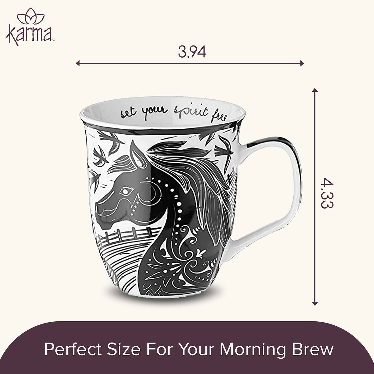 Karma Gifts boho mug microwave-safe and dishwasher-safe symbol close-up