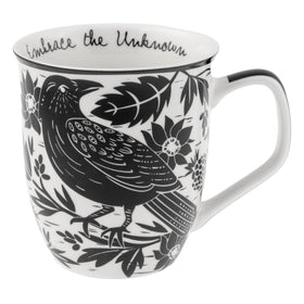 Karma Gifts boho mug raven front view with 14 oz capacity for daily coffee