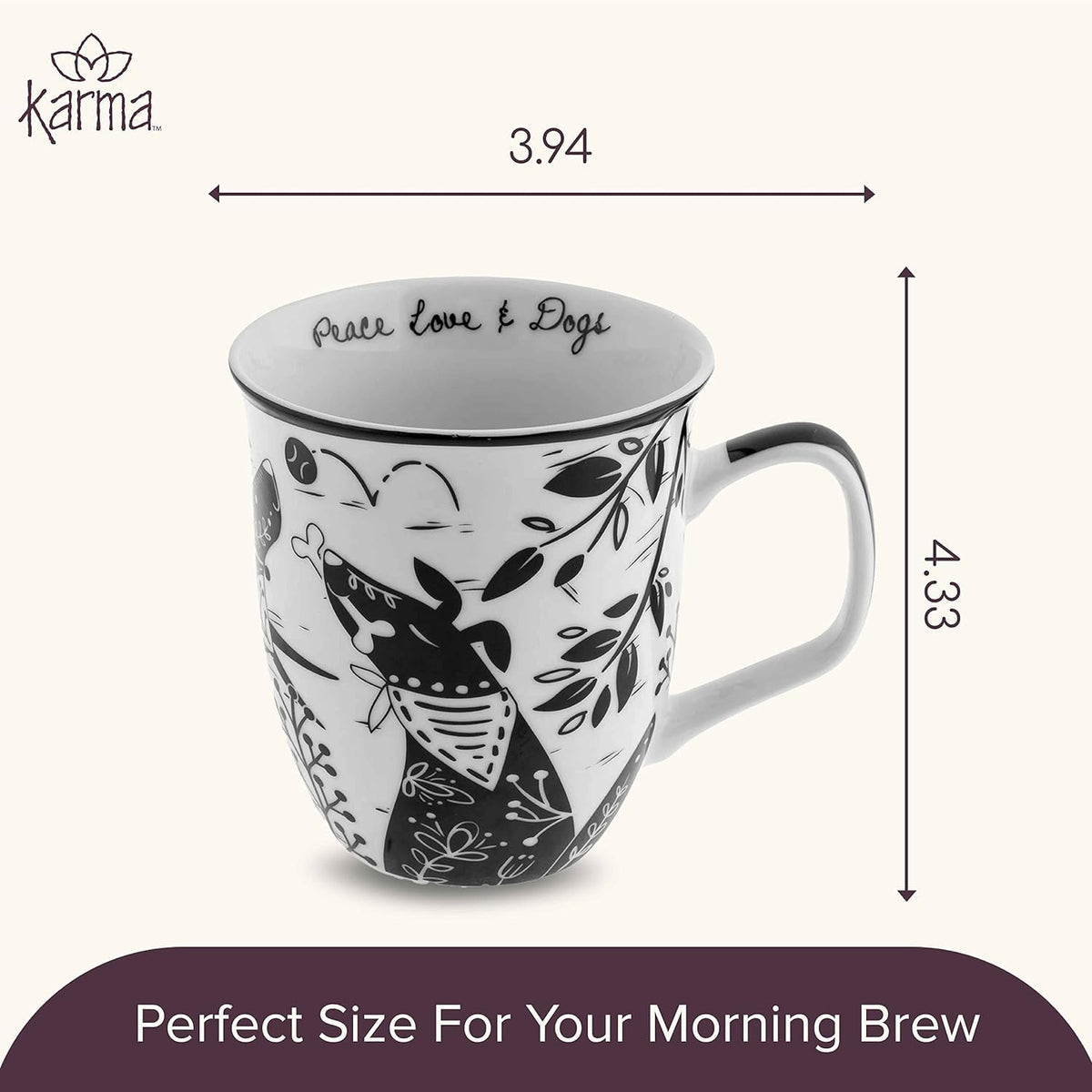 Karma Gifts boho mug raven graphic detail highlighting bold artwork