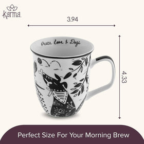 Karma Gifts boho mug raven graphic detail highlighting bold artwork