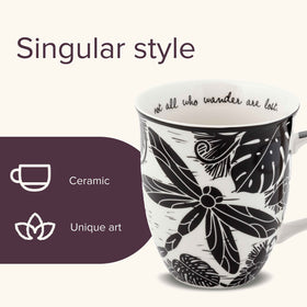 Karma Gifts ceramic coffee mug with uplifting quotes for mornings.