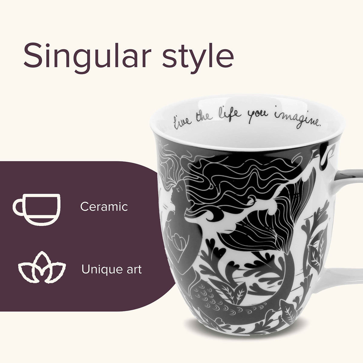 Karma Gifts ceramic coffee mug with durable handle for everyday use
