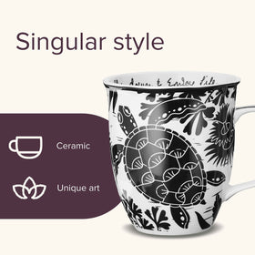 Karma Gifts microwave-safe boho mug for quick reheats and everyday use.