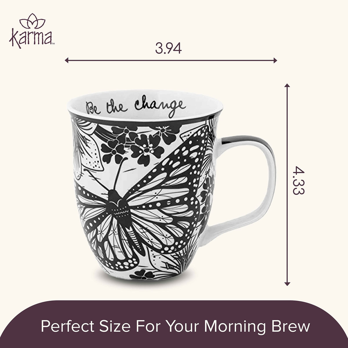 Karma Gifts microwave-safe mug for quick reheats.