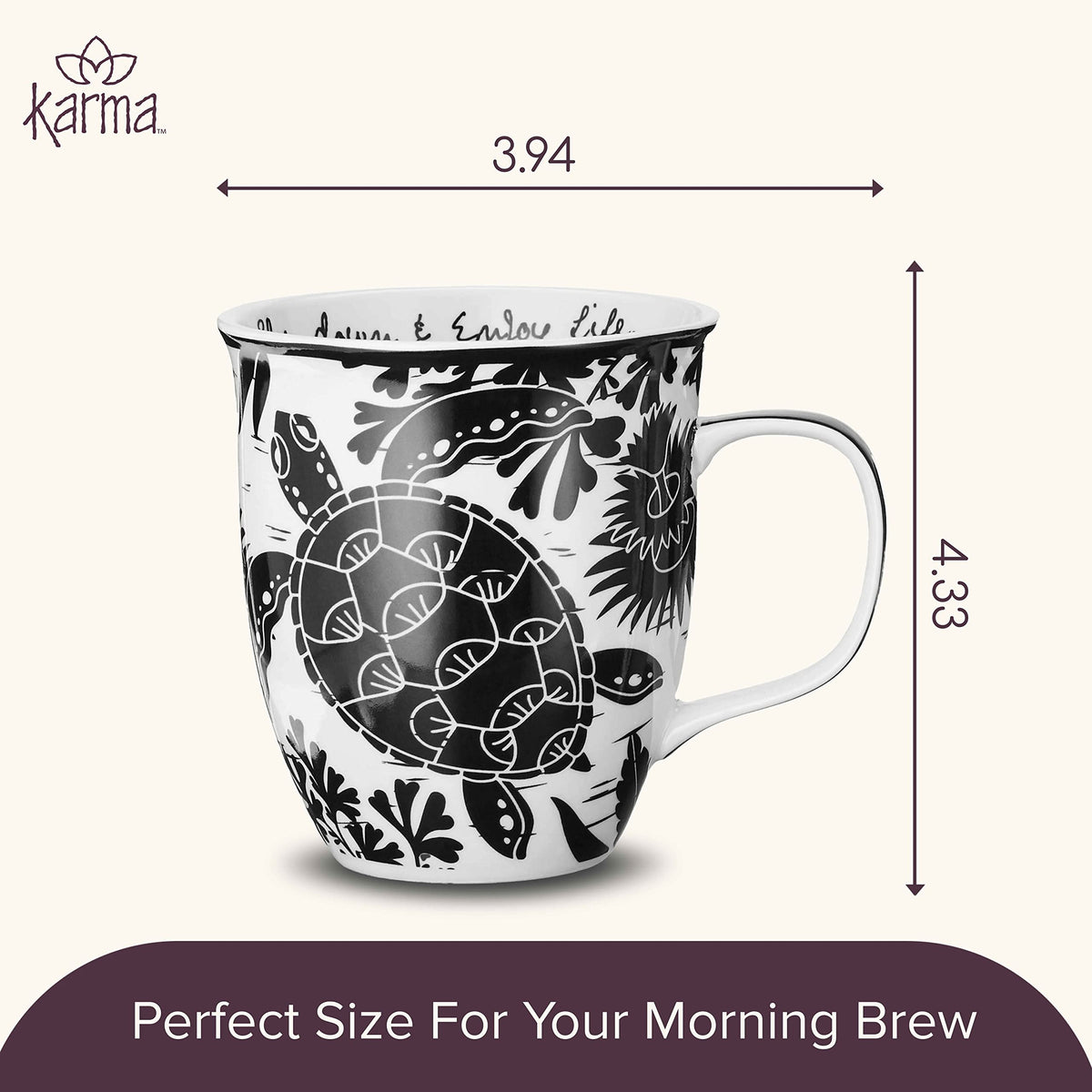 Karma Gifts nature-inspired sea turtle mug adds calm vibes to your coffee routine.