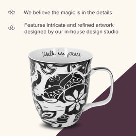 Mug handle detail on Karma vessel designed for comfortable daily use.