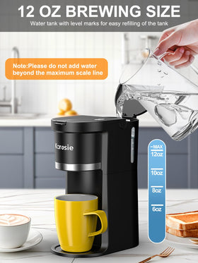 Karosie compact design fits dorm rooms and tight counters.