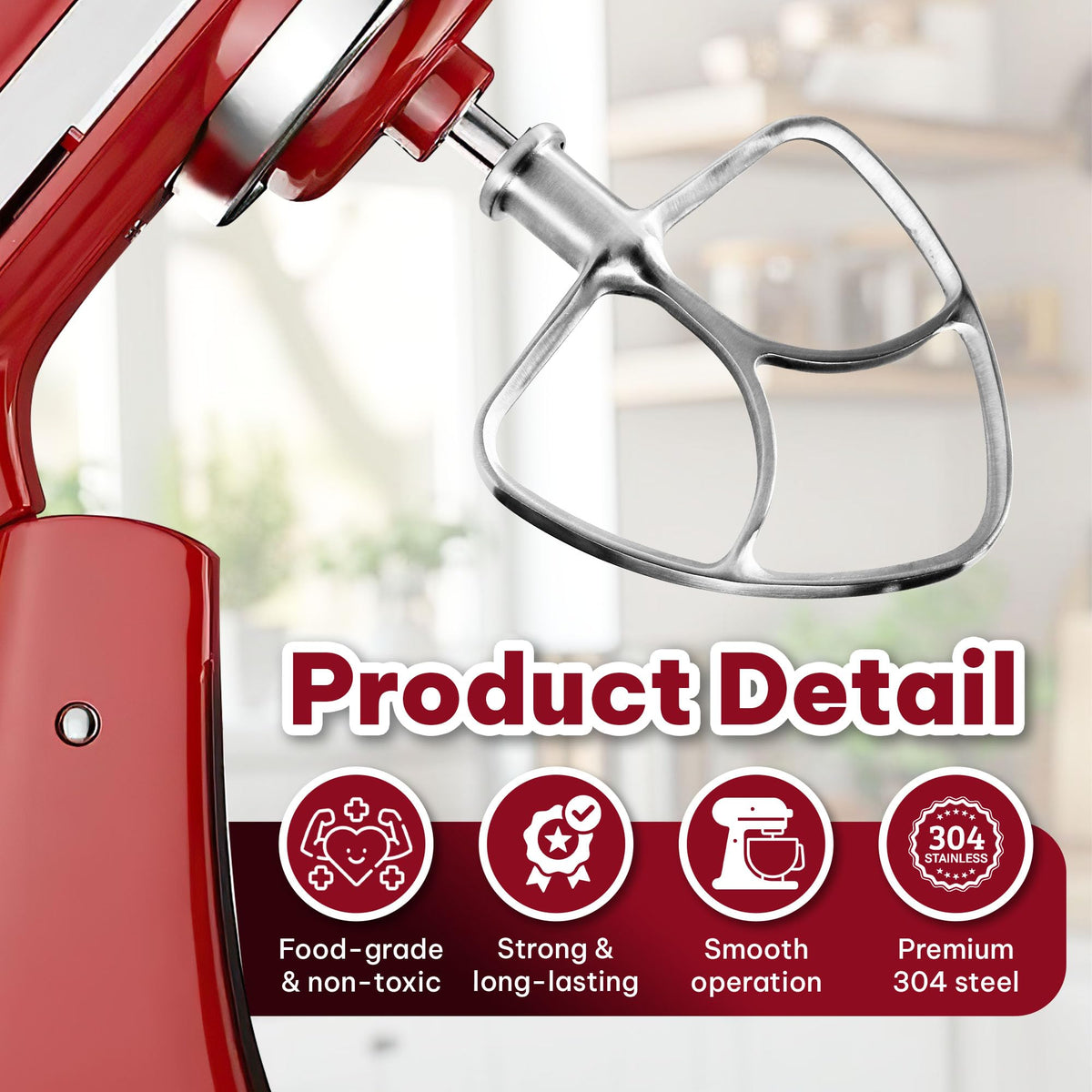 Karoxy flat-beater compatibility with over 60 KitchenAid tilt-head models.