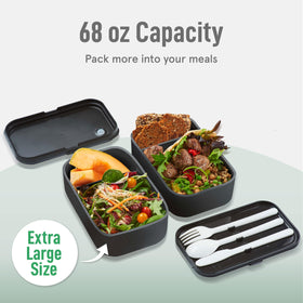 KARRICO BPA-free lunch box with dividers keeps portions neatly separated