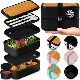 KARRICO double premium bento box with airtight lid for travel-friendly meals
