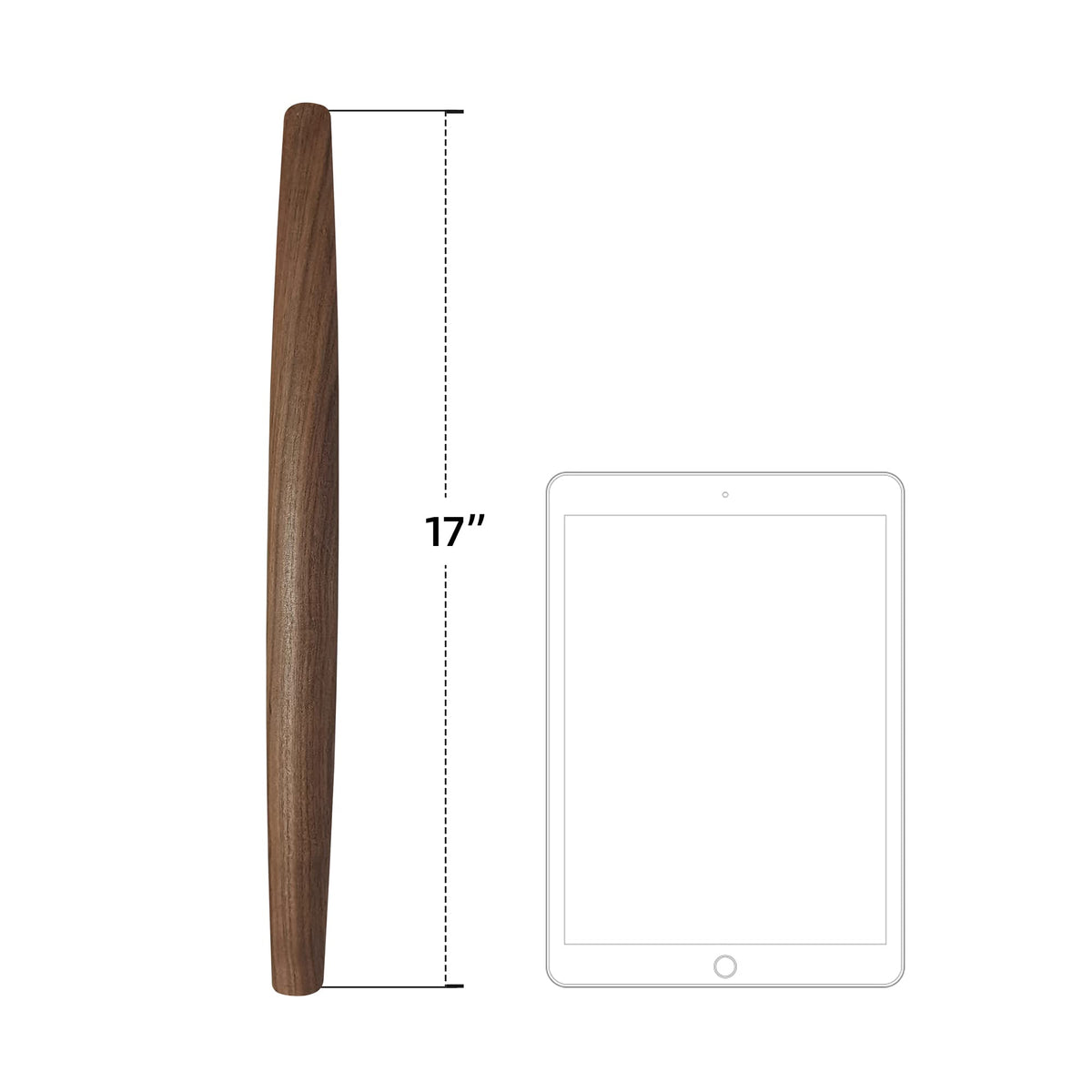 KARRYOUNG walnut wood rolling pin highlighting durable construction and classic look