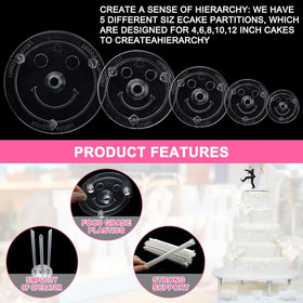 Kartisen clear stacking dowels provide transparent support for clean-looking tiers.