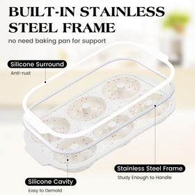 KASHME donut pan with metal-reinforced frame for sturdy handling