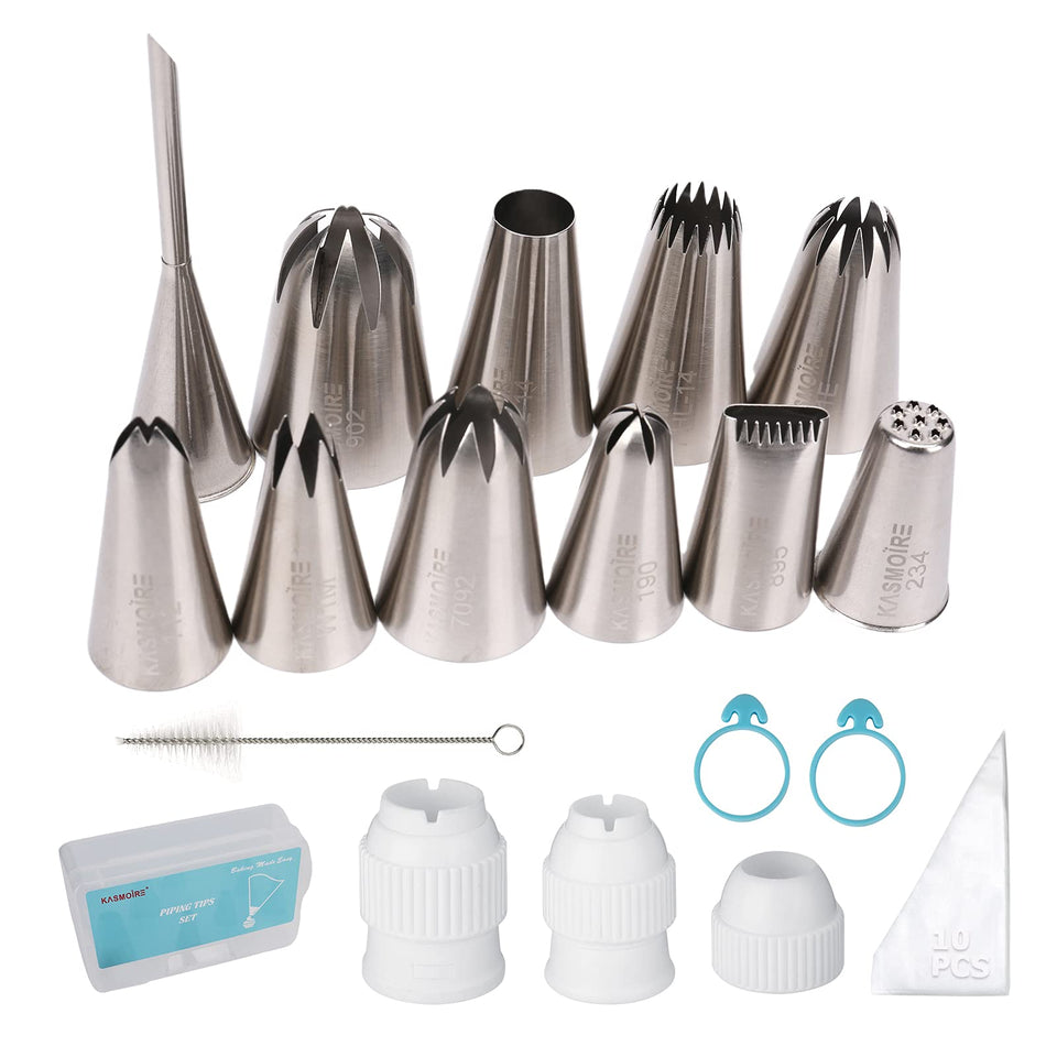 Kasmoire eclair piping tip for precise filling and elegant decoration.