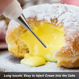 Kasmoire open star tip adds airy, open-flower style to cupcakes.